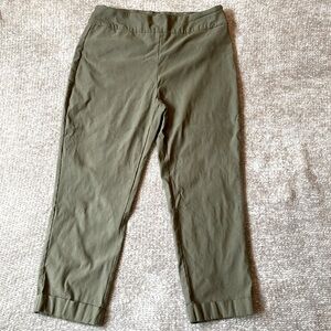 Tribal Fia Cuffed‎ Straight Trouser Pants, Olive Green, Stretchy, Size 16